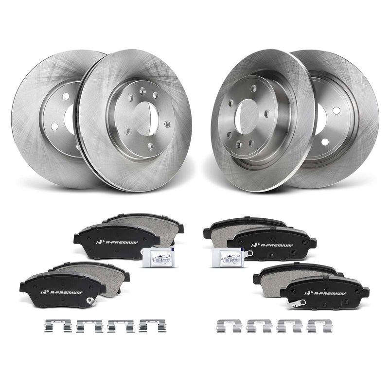 Front & Rear Disc Brake Rotors & Ceramic Brake Pads for Chevrolet Cruze Buick