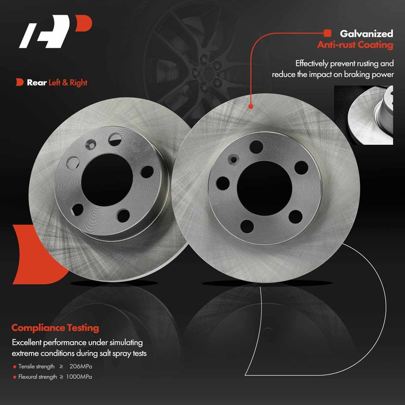 Rear Disc Brake Rotors for Volkswagen Jetta 1999-2006 Beetle Golf Audi TT