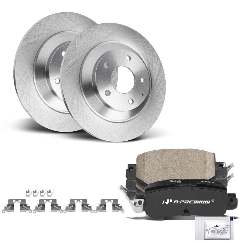 Rear Disc Brake Rotors & Ceramic Brake Pads for Mazda CX-5 2013-2015