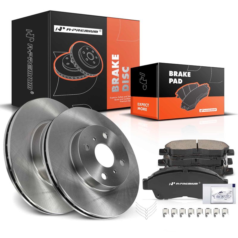 Front Disc Brake Rotors & Ceramic Brake Pads for Toyota Corolla 1993-1997 Geo
