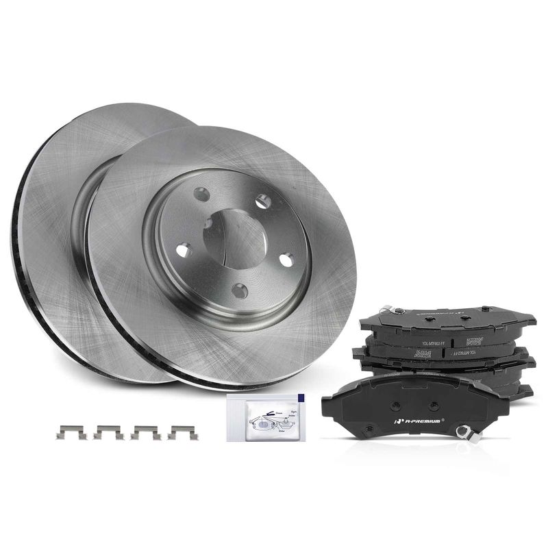 Front Disc Brake Rotors & Ceramic Brake Pads for Chevy Uplander Pontiac Buick