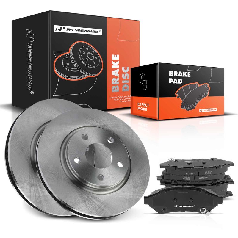 Front Disc Brake Rotors & Ceramic Brake Pads for Chevy Uplander Pontiac Buick