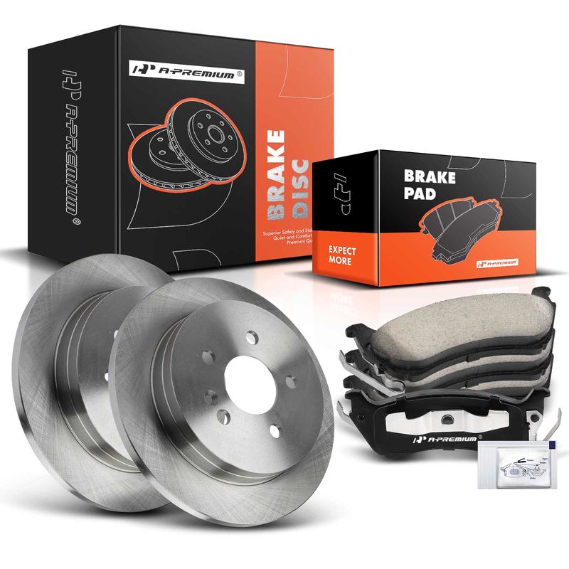 Rear Disc Brake Rotors & Ceramic Brake Pads for Mercedes-Benz ML320 ML350 ML430