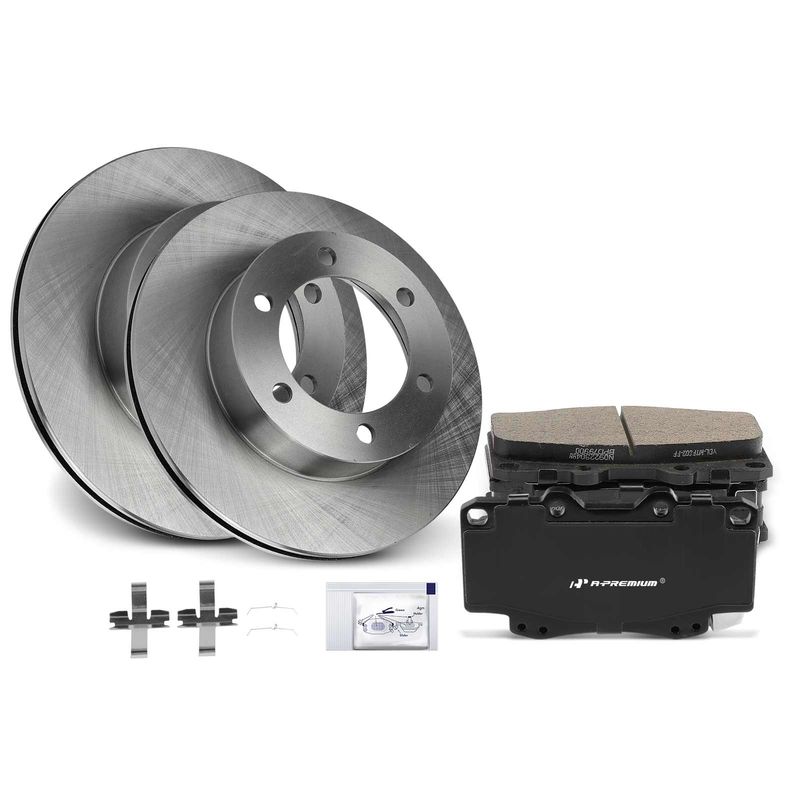 Front Disc Brake Rotors & Ceramic Brake Pads for Toyota Tacoma 1999-2004