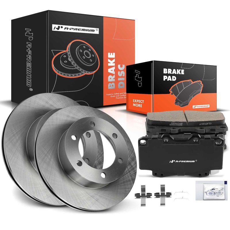 Front Disc Brake Rotors & Ceramic Brake Pads for Toyota Tacoma 1999-2004