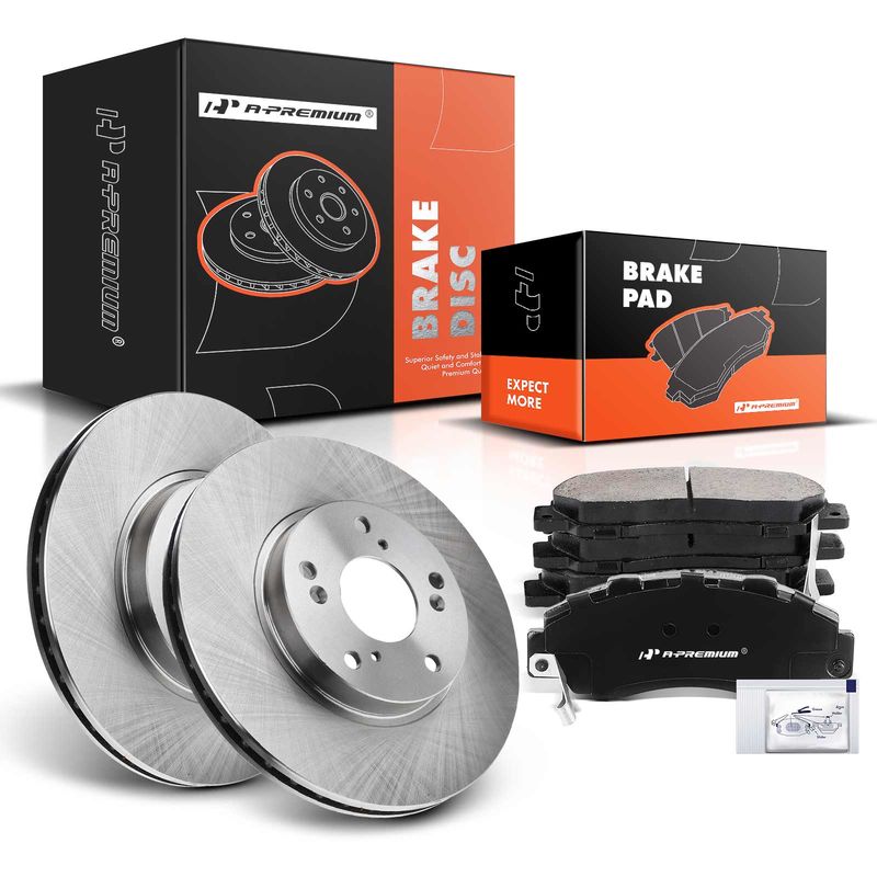 Front Disc Brake Rotors & Ceramic Brake Pads for Honda Accord 1998-2002 V6 3.0L