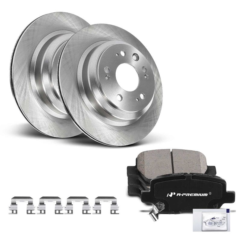 Rear Disc Brake Rotors & Ceramic Brake Pads for Acura RL 2005-2012 V6 3.5L 3.7L