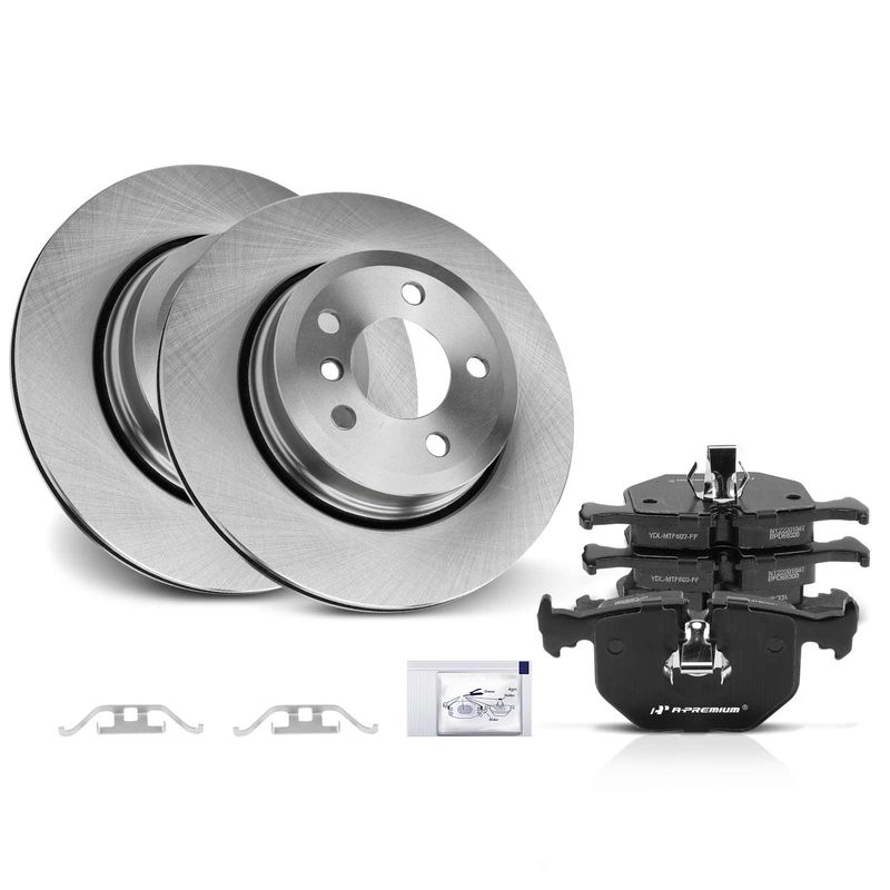 Rear Disc Brake Rotors & Ceramic Brake Pads for BMW X3 E83 F25 2004-2010 L6 3.0L