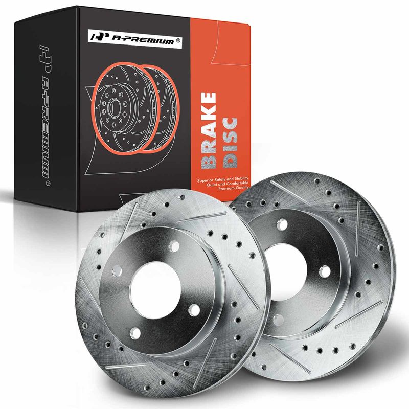 Front Drilled Brake Rotors for Nissan Sentra 2000-2006 1.8L with Rear Drum