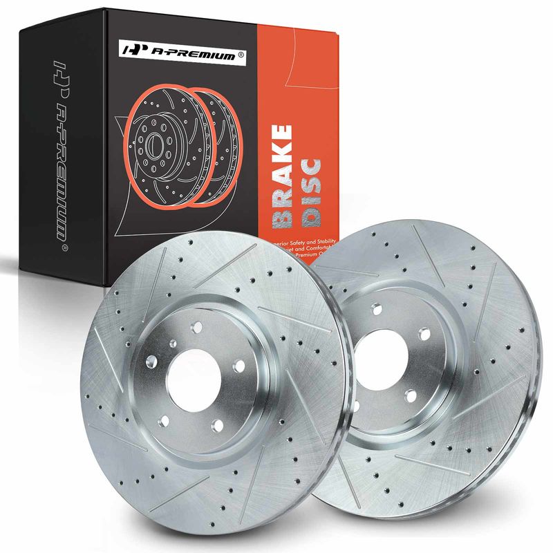 Front Drilled Brake Rotors for INFINITI G35 2007-2008 G37 2008-2013 Q60 2014-2016