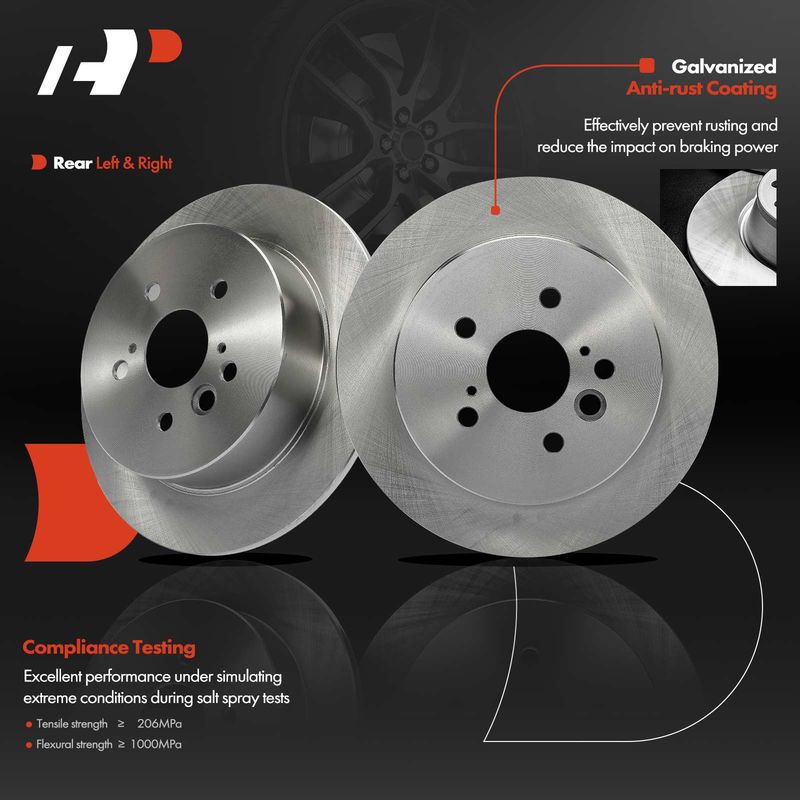 Rear Disc Brake Rotors for Toyota RAV4 2004-2005 L4 2.4L 303mm
