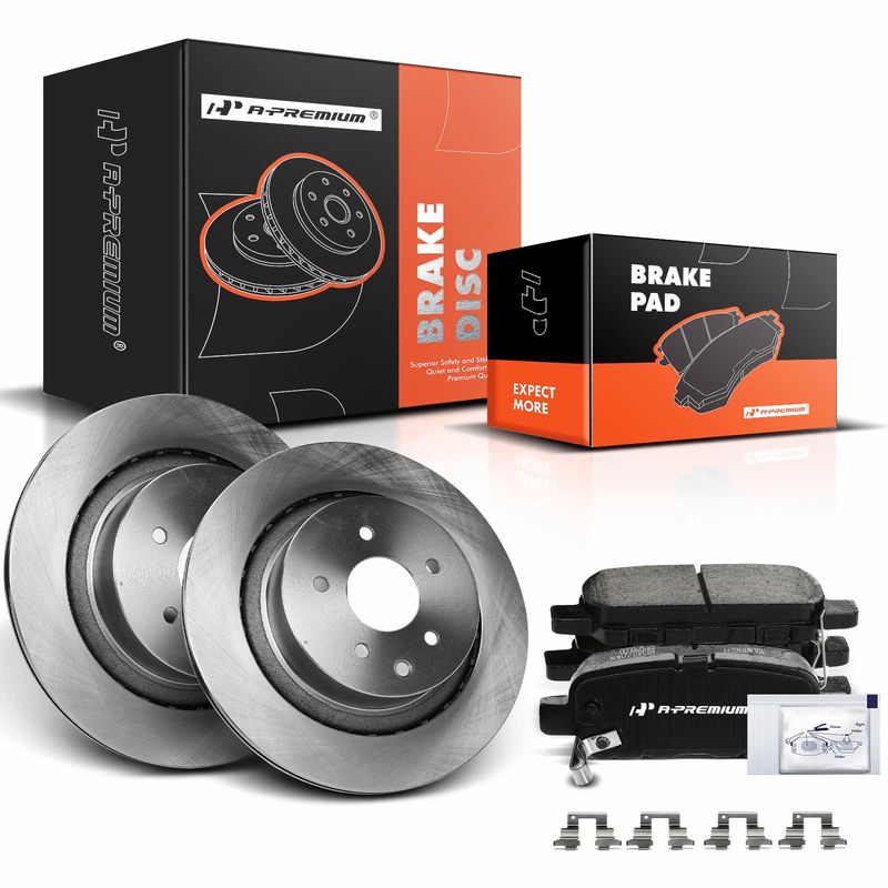 Rear Disc Brake Rotors & Ceramic Brake Pads for INFINITI G35 07-08 G37 08-13