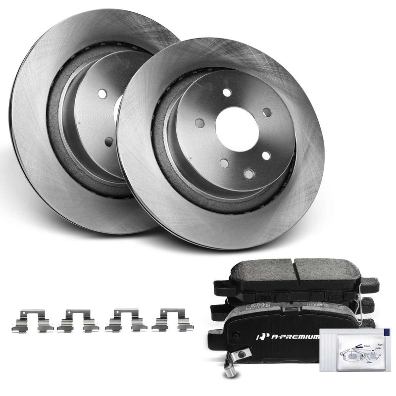 Rear Disc Brake Rotors & Ceramic Brake Pads for INFINITI G35 07-08 G37 08-13