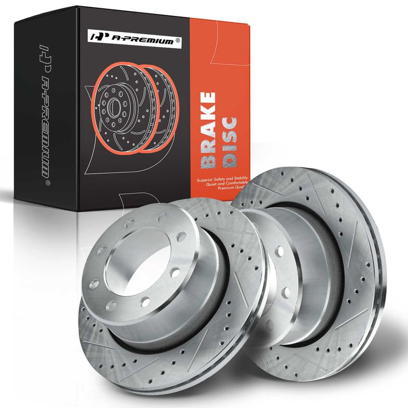 Rear Drilled Disc Brake Rotors for Dodge Ram 2500 09-10 Ram 3500 Ram 1500/2500