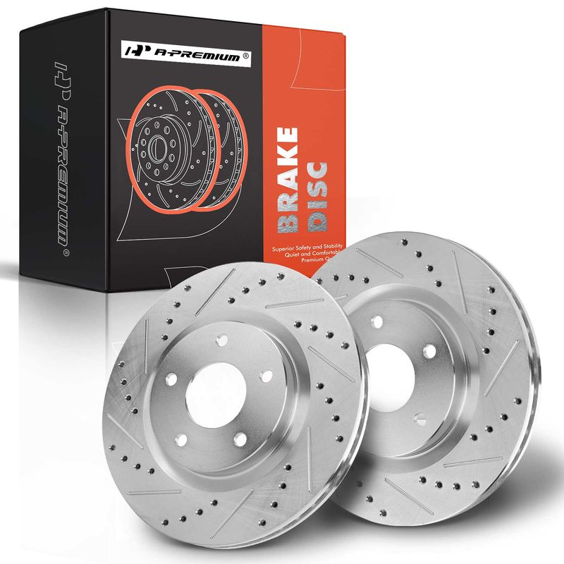 Front Drilled Disc Brake Rotors for Nissan Rogue 08-17 Rogue Select Sentra 07-12