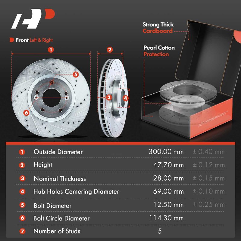 Front & Rear Drilled Rotors & Ceramic Brake Pads for Hyundai Tucson 13-15 Kia