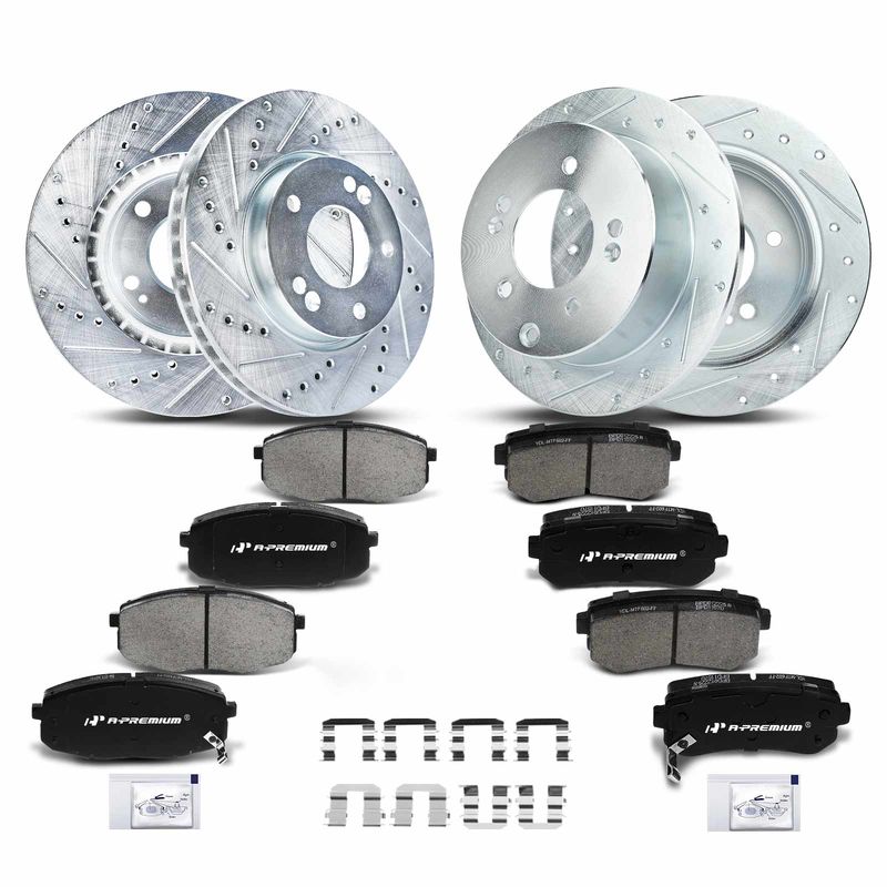 Front & Rear Drilled Rotors & Ceramic Brake Pads for Kia Forte Koup 10-13 Forte5