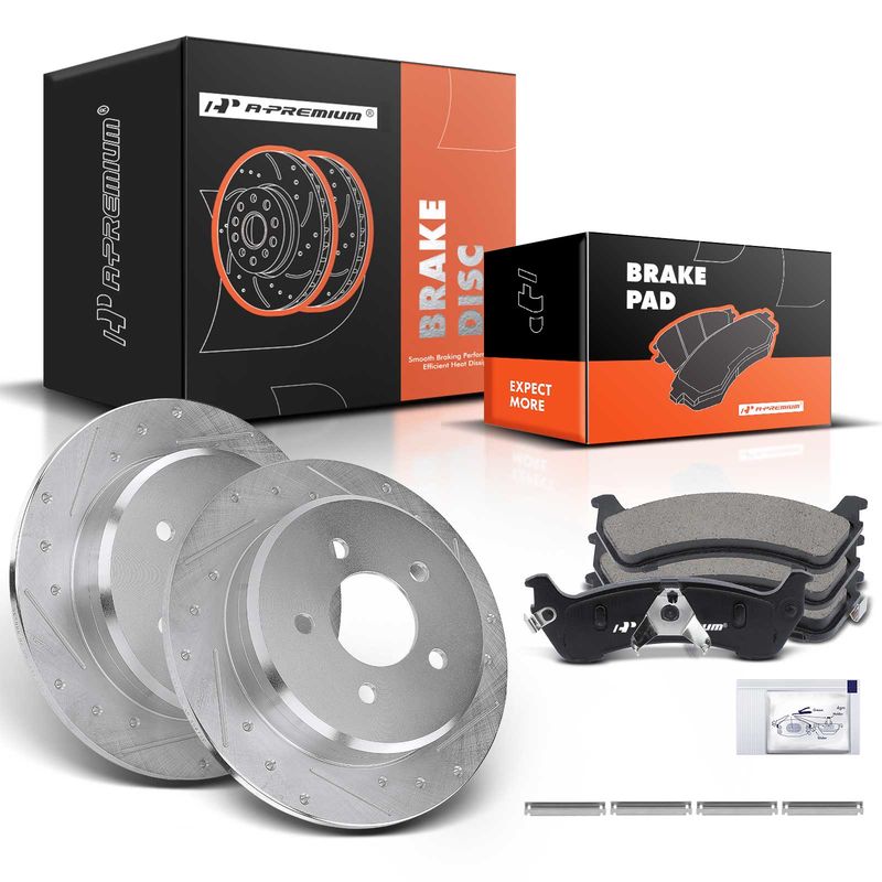 Rear Drilled Rotors & Ceramic Brake Pads for Ford Explorer Ranger