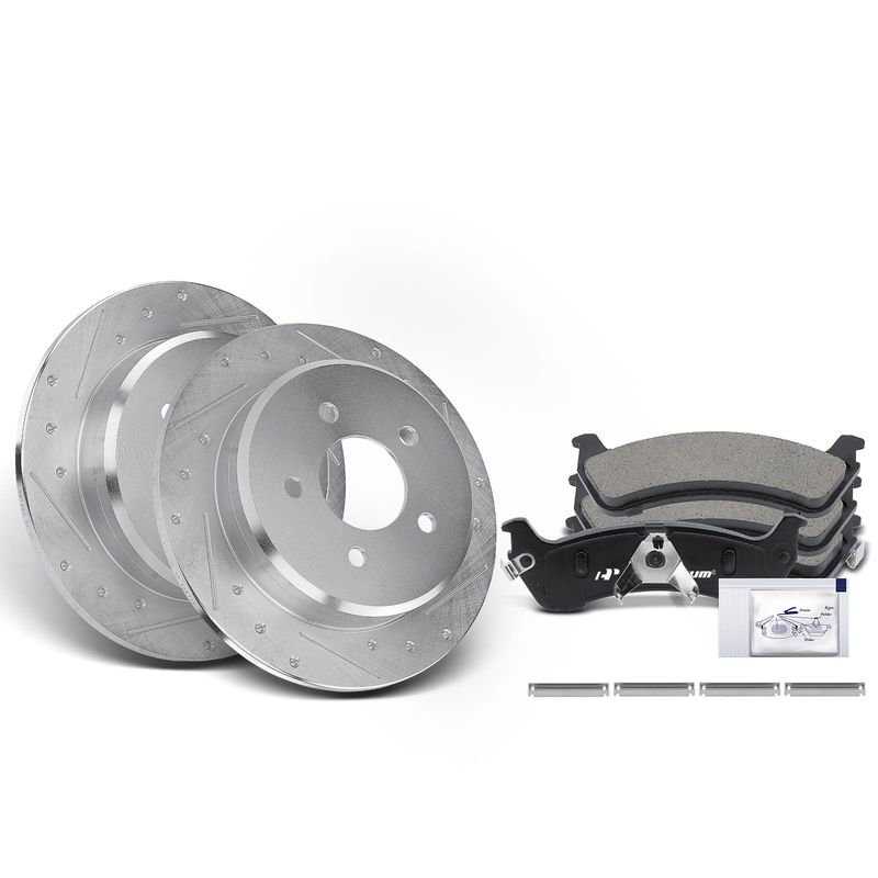 Rear Drilled Rotors & Ceramic Brake Pads for Ford Explorer Ranger