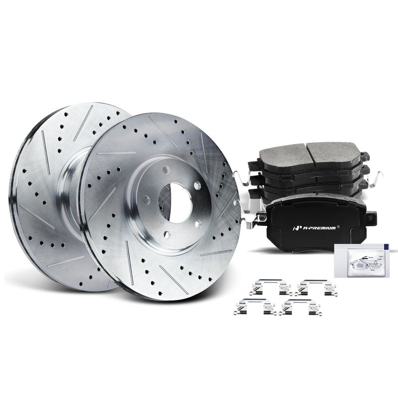 Front Drilled Rotors & Ceramic Brake Pads for Infiniti FX35 FX45 Nissan Murano