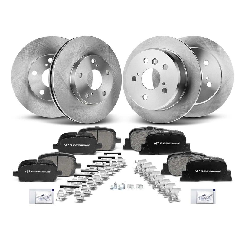 Front & Rear Disc Brake Rotors & Ceramic Brake Pads for Lexus ES300 Toyota Camry