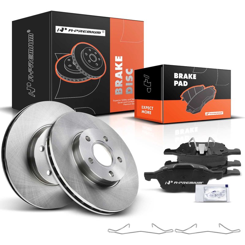 Front Disc Brake Rotors & Ceramic Brake Pads for Ford Focus 2012-2018 Volvo C30