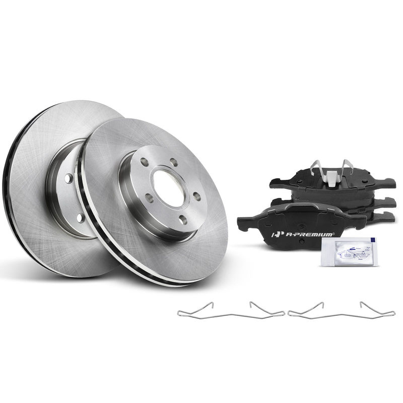 Front Disc Brake Rotors & Ceramic Brake Pads for Ford Focus 2012-2018 Volvo C30