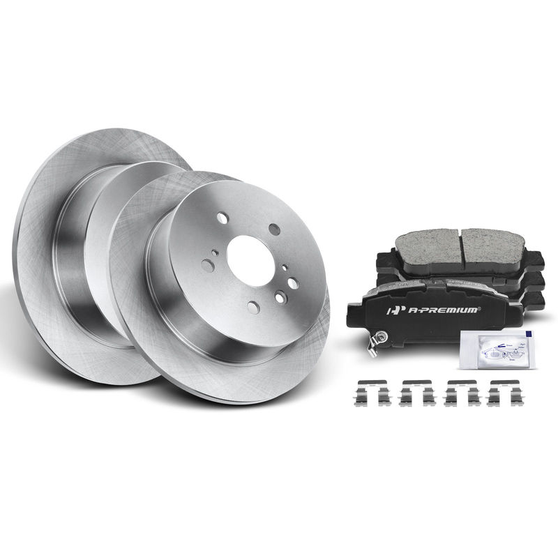 Rear Disc Brake Rotors & Ceramic Brake Pads for Toyota Sienna 2004-2010