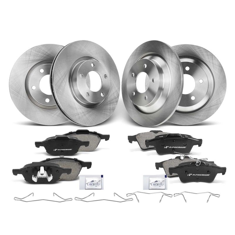 Front & Rear Disc Brake Rotors & Ceramic Brake Pads for Mazda 5 2006-2015