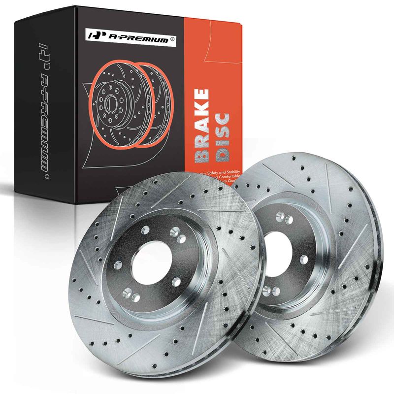Front Drilled Brake Rotors for Hyundai Santa Fe 2013-2020 Kia Sorento