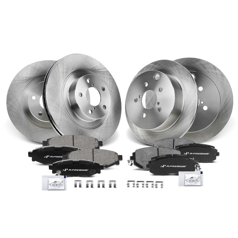 Front & Rear Disc Brake Rotors & Ceramic Brake Pads for Subaru Crosstrek 2.0L
