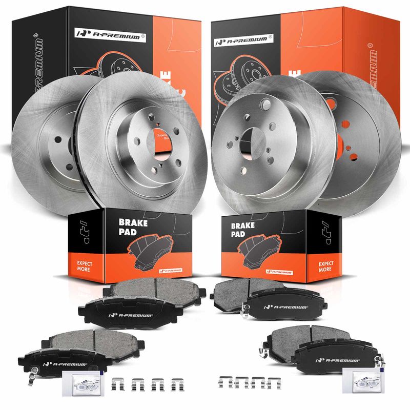 Front & Rear Disc Brake Rotors & Ceramic Brake Pads for Subaru Crosstrek 2.0L