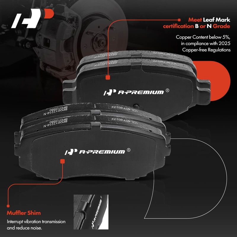 Front & Rear Disc Brake Rotors & Ceramic Brake Pads for Ford Edge 11-14 Lincoln