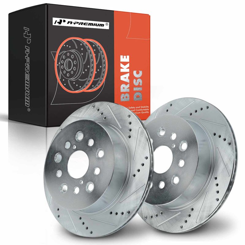 Rear Drilled Brake Rotors for Lexus LS430 2001-2006 Base 4.3L