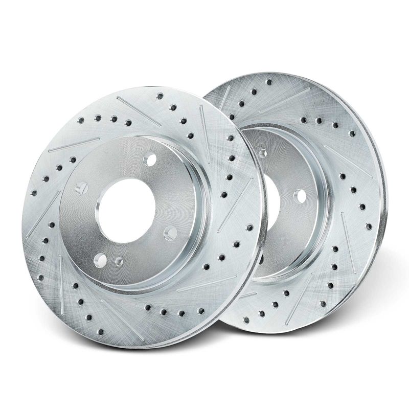 Front Drilled Brake Rotors for Ford Fiesta 2011-2019 L4 1.6L