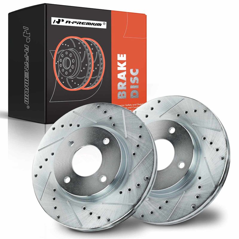 Front Drilled Brake Rotors for Nissan Cube 09-14 Nissan Sentra Versa 07-12
