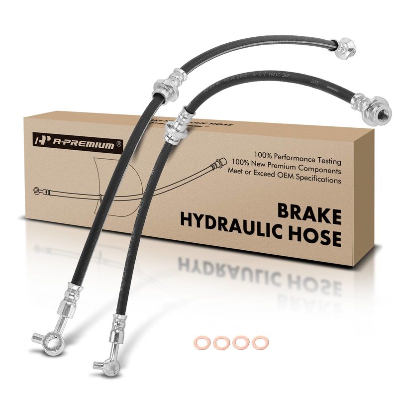 2Pcs Front Brake Hydraulic Hose for Nissan Maxima 2009-2014 V6 3.5L