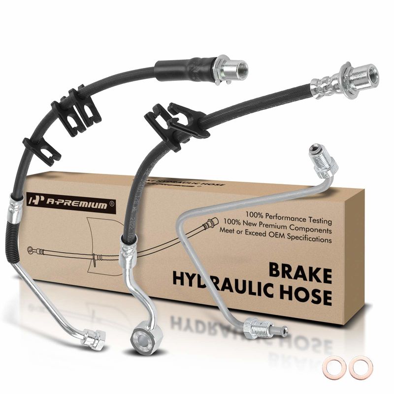 2x Front Driver Inner & Outer Brake Hydraulic Hose for Ram 2500 2014-2016 3500