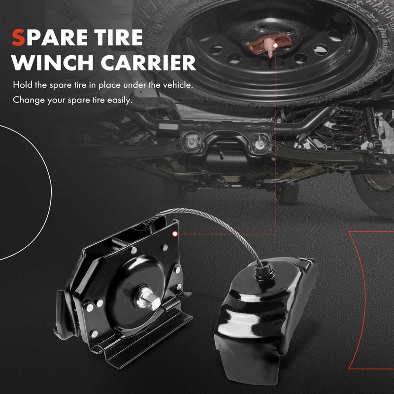 Spare Tire Winch Carrier Hoist for Chevy GMC Express Savana 1500 2500 2003-2020