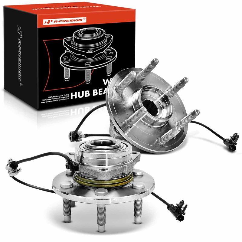 2x Front Wheel Bearing & Hub Assembly with ABS Sensor for Chevy Silverado 1500 Tahoe GMC