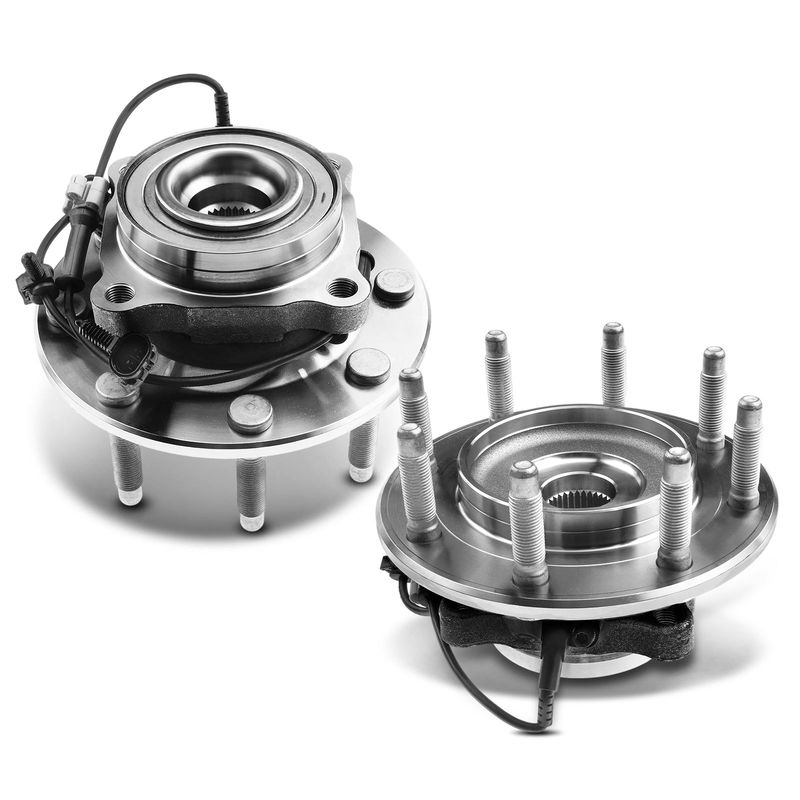 2x Front Wheel Bearing & Hub Assembly with ABS Sensor for Chevy Silverado 2500 HD Hummer H2