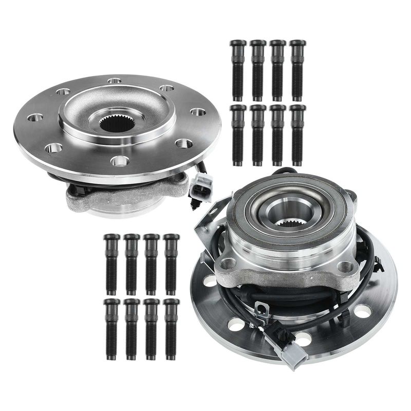 2x Front Wheel Bearing & Hub Assembly with ABS Sensor for Dodge Ram 3500 1998-1999