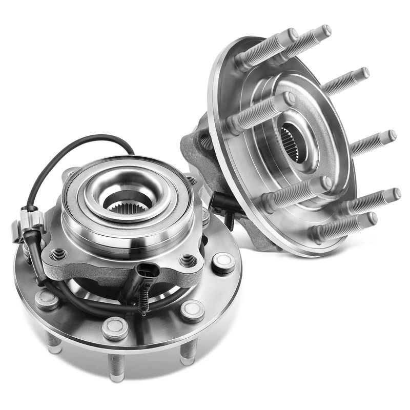 2x Front Wheel Bearing & Hub Assembly with ABS Sensor for Chevy Silverado 1500 GMC 4WD