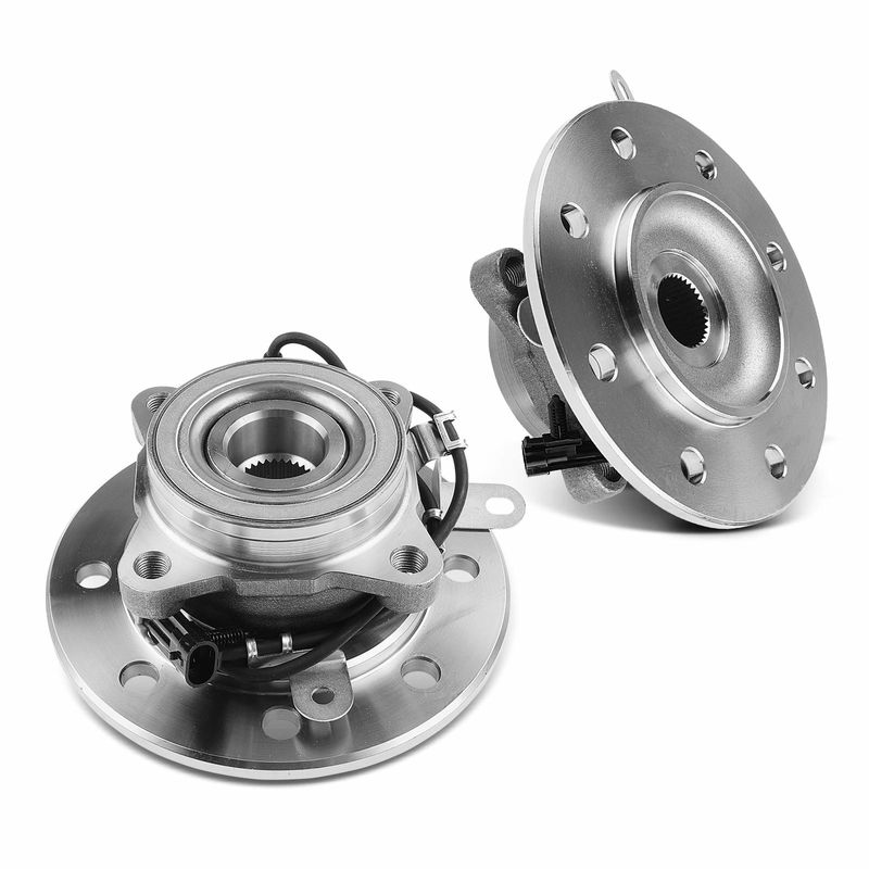 2x Front Wheel Bearing & Hub Assembly with ABS Sensor for Chevy K1500 K2500 GMC 4WD