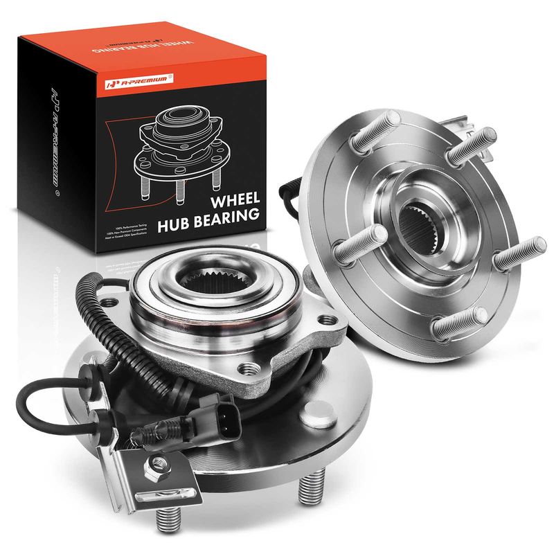 2x Front Wheel Bearing & Hub Assembly with ABS Sensor for Chrysler Town & Country Dodge VW