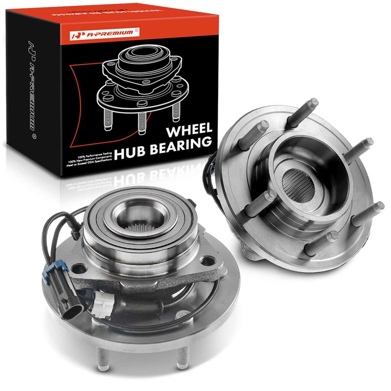 2x Front Wheel Bearing & Hub Assembly with ABS Sensor for Hummer H3 2006-2010