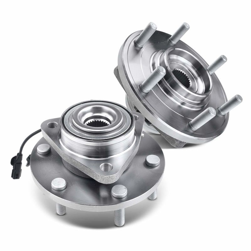 2x Front Wheel Bearing & Hub Assembly with ABS Sensor for Nissan Titan 2017-2019 4WD