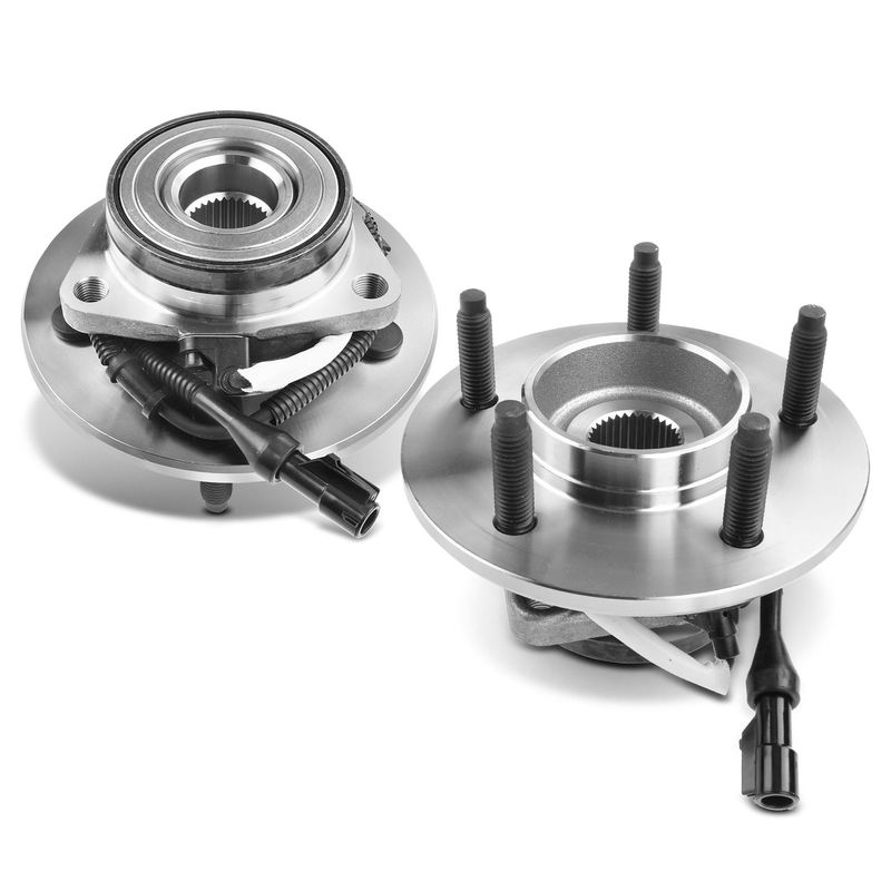 2x Front Wheel Bearing & Hub Assembly with ABS Sensor for Ford F-150 2000-2004 4WD 5 Stud