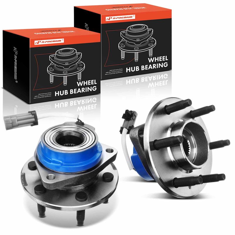 2x Front Wheel Bearing & Hub Assembly with ABS Sensor for Cadillac SRX 2004-2009 AWD