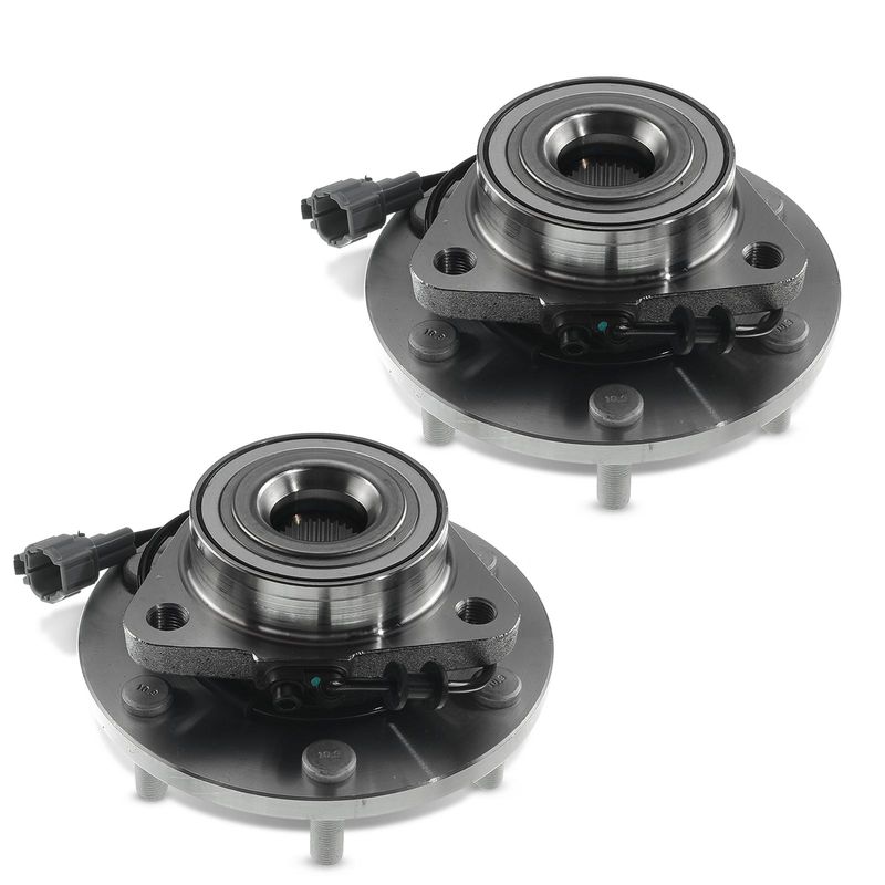 2x Front Wheel Bearing & Hub Assembly with ABS Sensor for Nissan Armada Titan Infiniti QX56